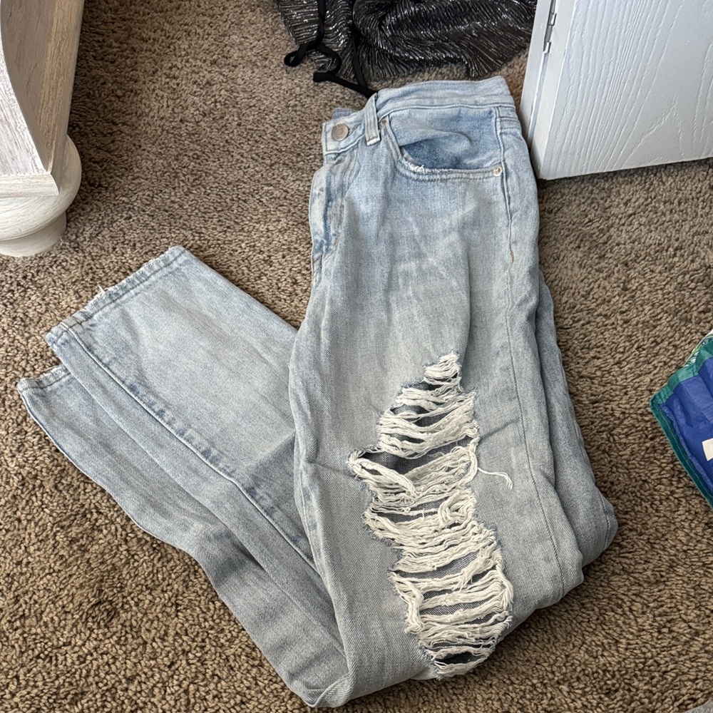 Pistola Light Blue Distressed Boyfriend Jeans
